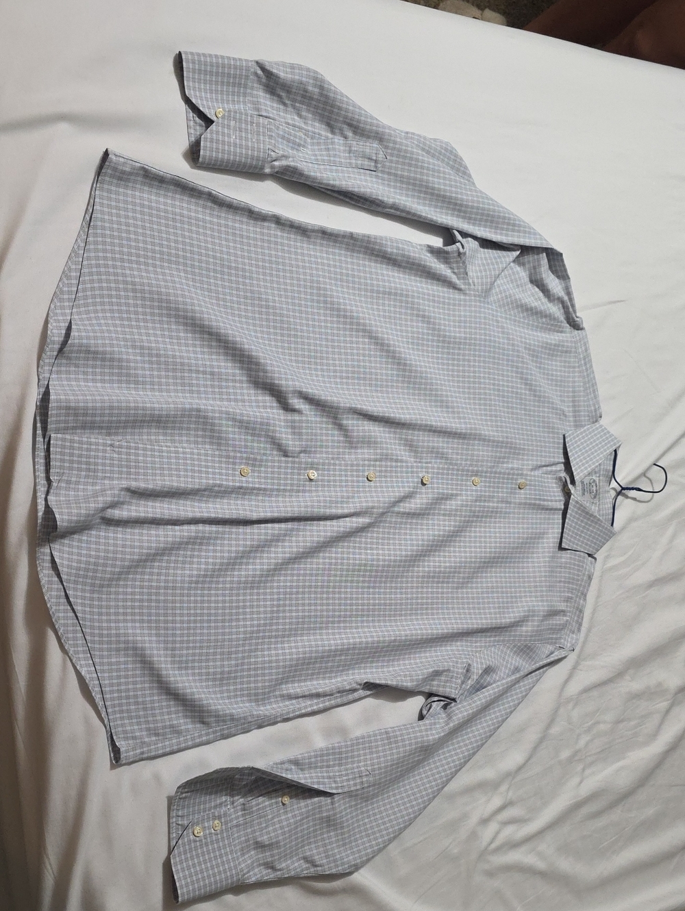 Brooks Brothers Light Blue & White Check Dress Shirt